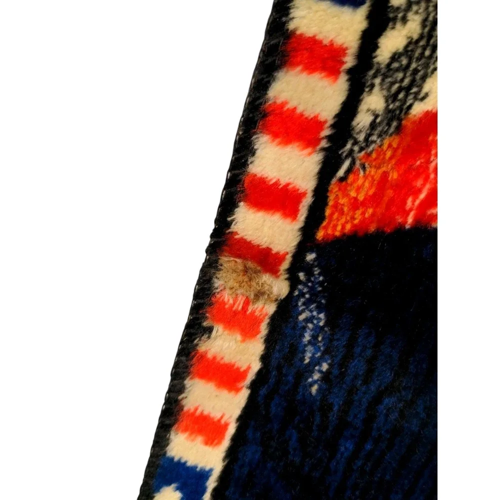 John F Kennedy Home 24x46 JFK Portrait Woven Tapestry Blue Vintage Y2K